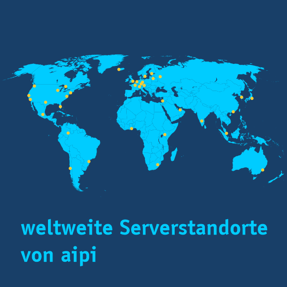 Weltweite Serverstandorte von aipi